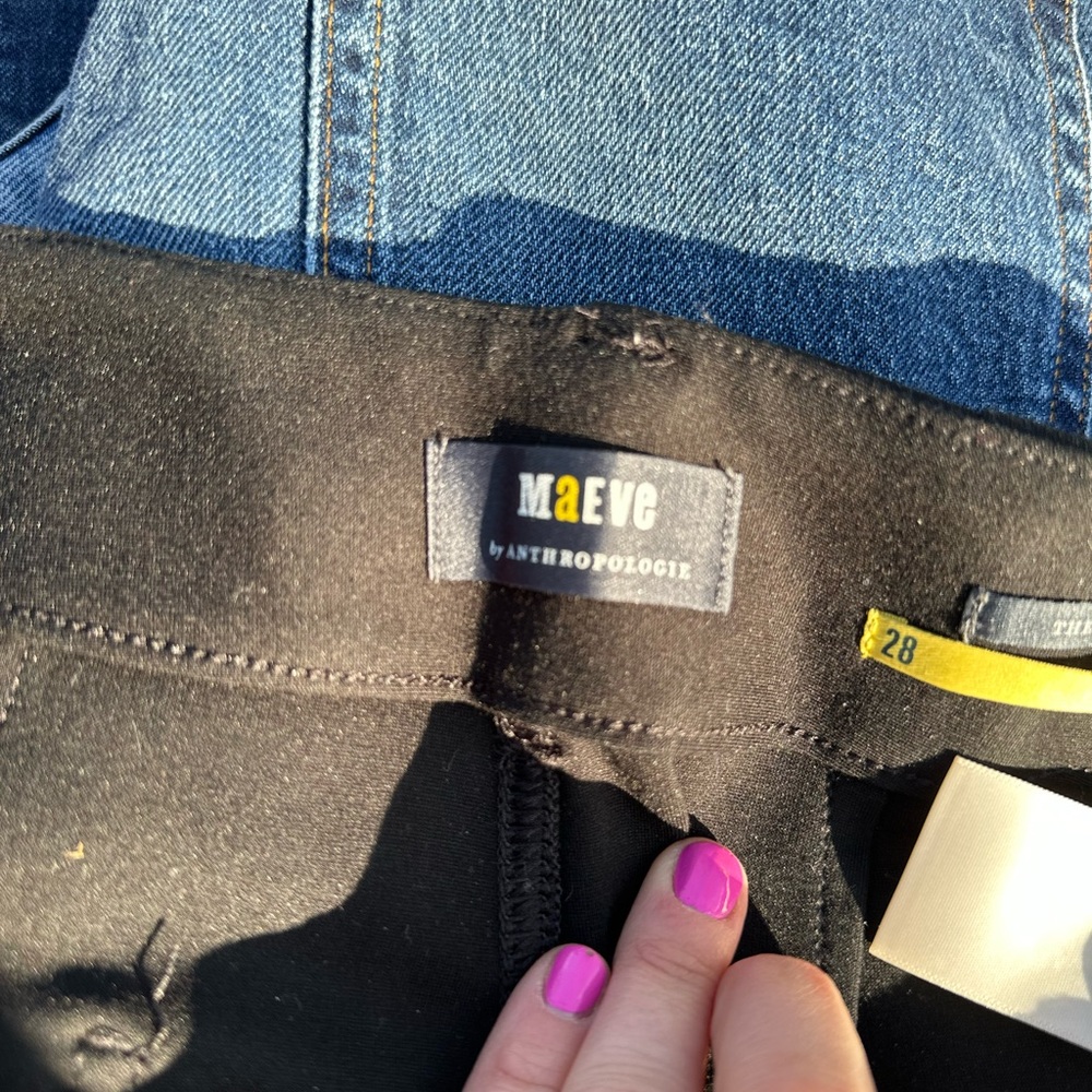 Maeve Black Wide Leg Pants - Picture 3 of 5